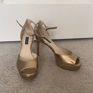 Nine West Gold Platform Heels